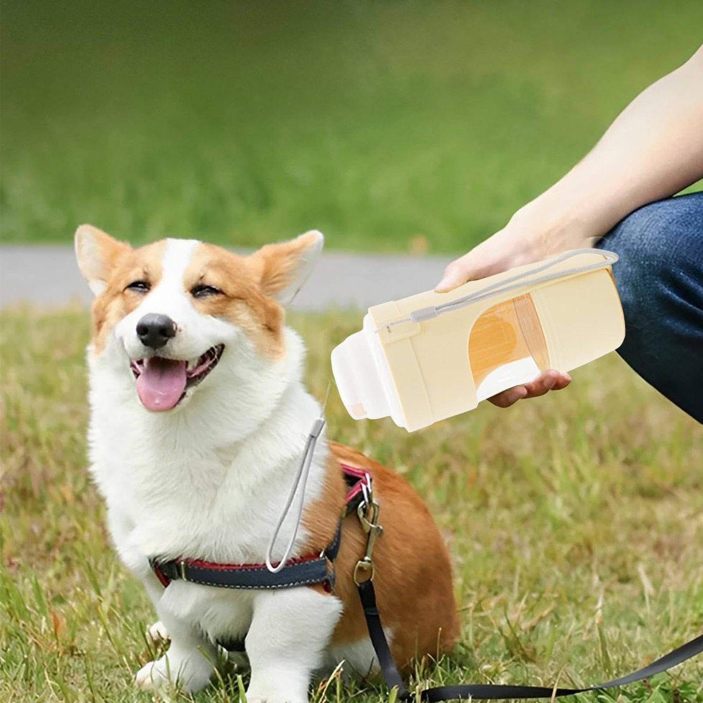 2-in-1 Pet Water Bottle & Food Container – Travel Feeder for Dogs, Cats & Pets
