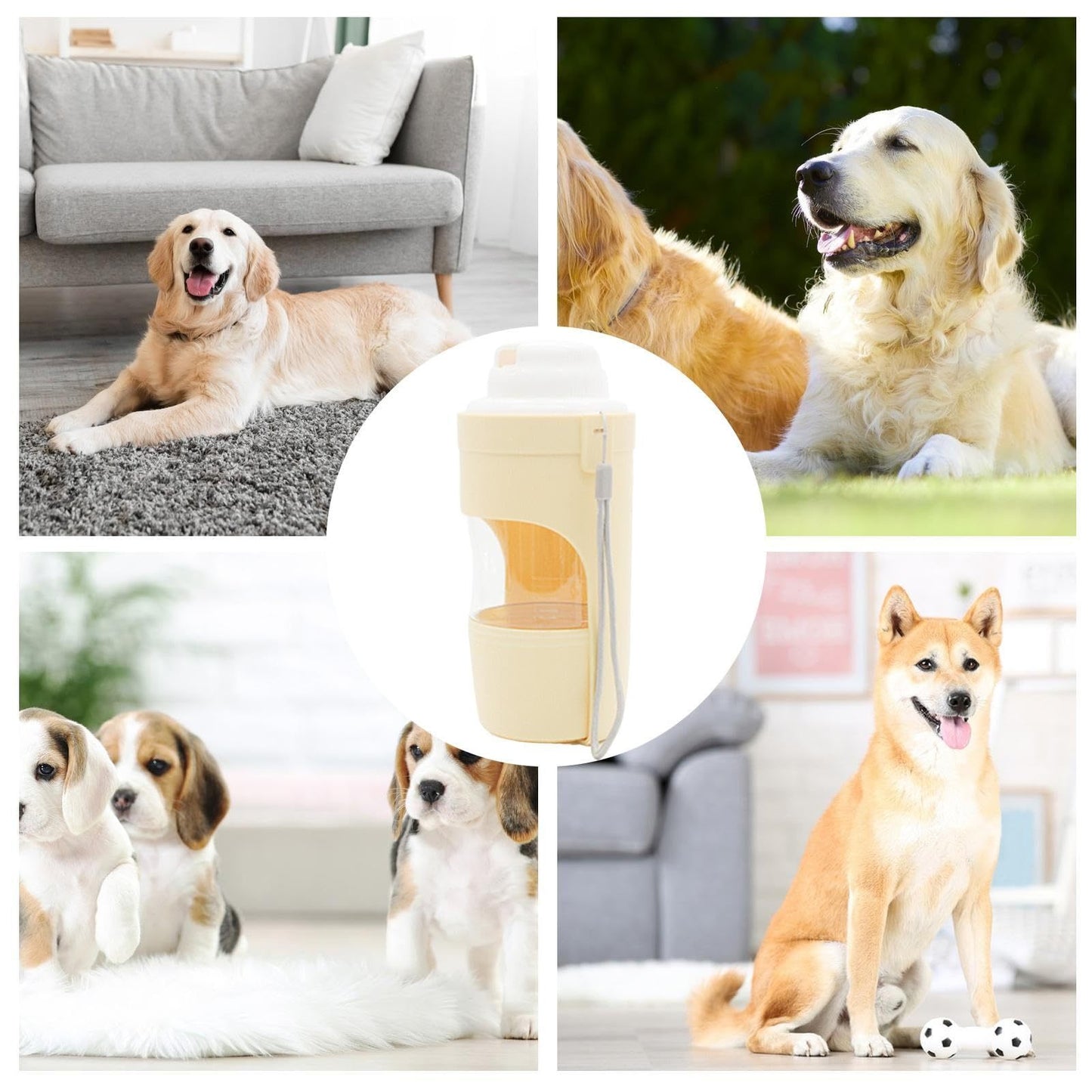 2-in-1 Pet Water Bottle & Food Container – Travel Feeder for Dogs, Cats & Pets