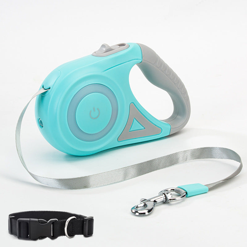 Dog Retractable Leash with Spotlight plus dog collar