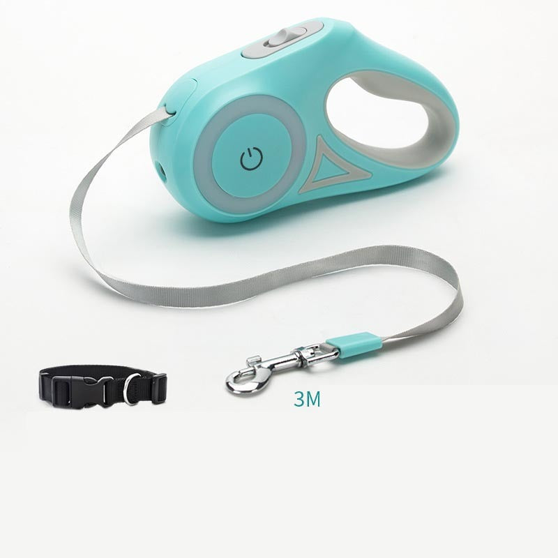 Dog Retractable Leash with Spotlight plus dog collar