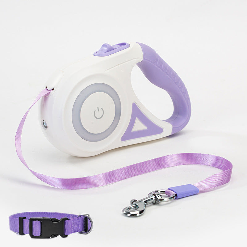 Dog Retractable Leash with Spotlight plus dog collar